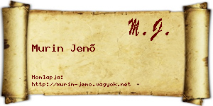 Murin Jenő névjegykártya